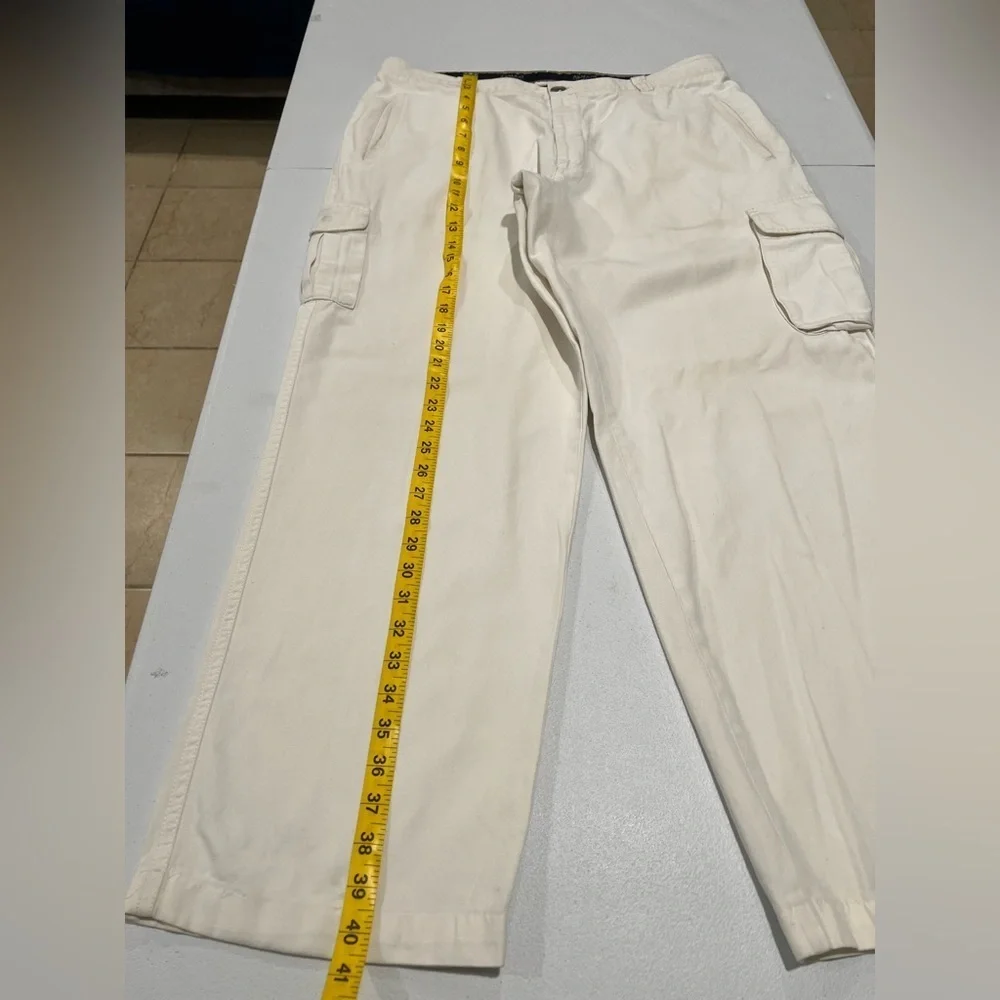 ARMANI COLLEZIONI Men's beige cargo pants zip button pockets 36